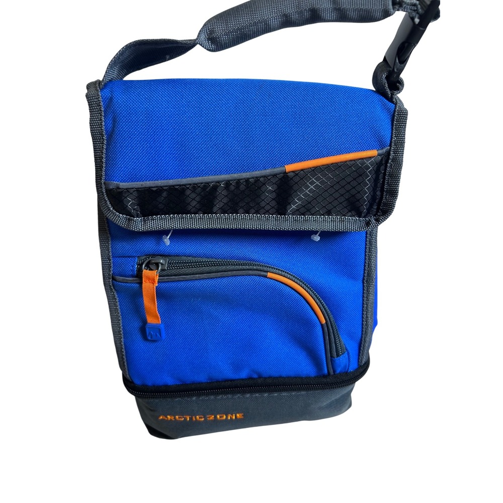 Arctic Zone Insulated Lunch Bag OS Blue Orange Dual Compartment Kids